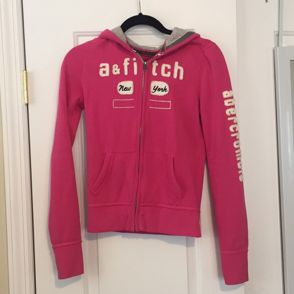 Pink Abercrombie Zip Up Sweatshirt